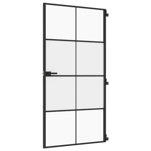 vidaXL &otilde;huke siseuks, must, 102,5x201,5 cm, klaas ja alumiinium