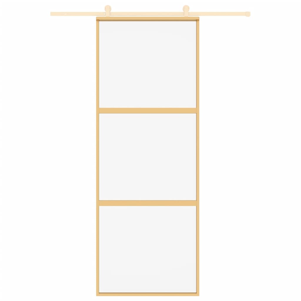 Thumbnail - vidaXL Schiebetür Golden 76x205 cm ESG-Klarglas und Aluminium