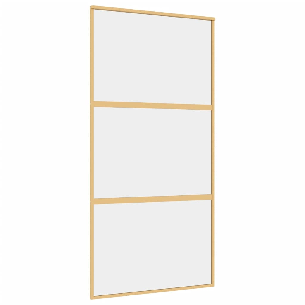 vidaXL Posuvné dveře zlaté 102,5 x 205 cm čiré ESG sklo a hliník
