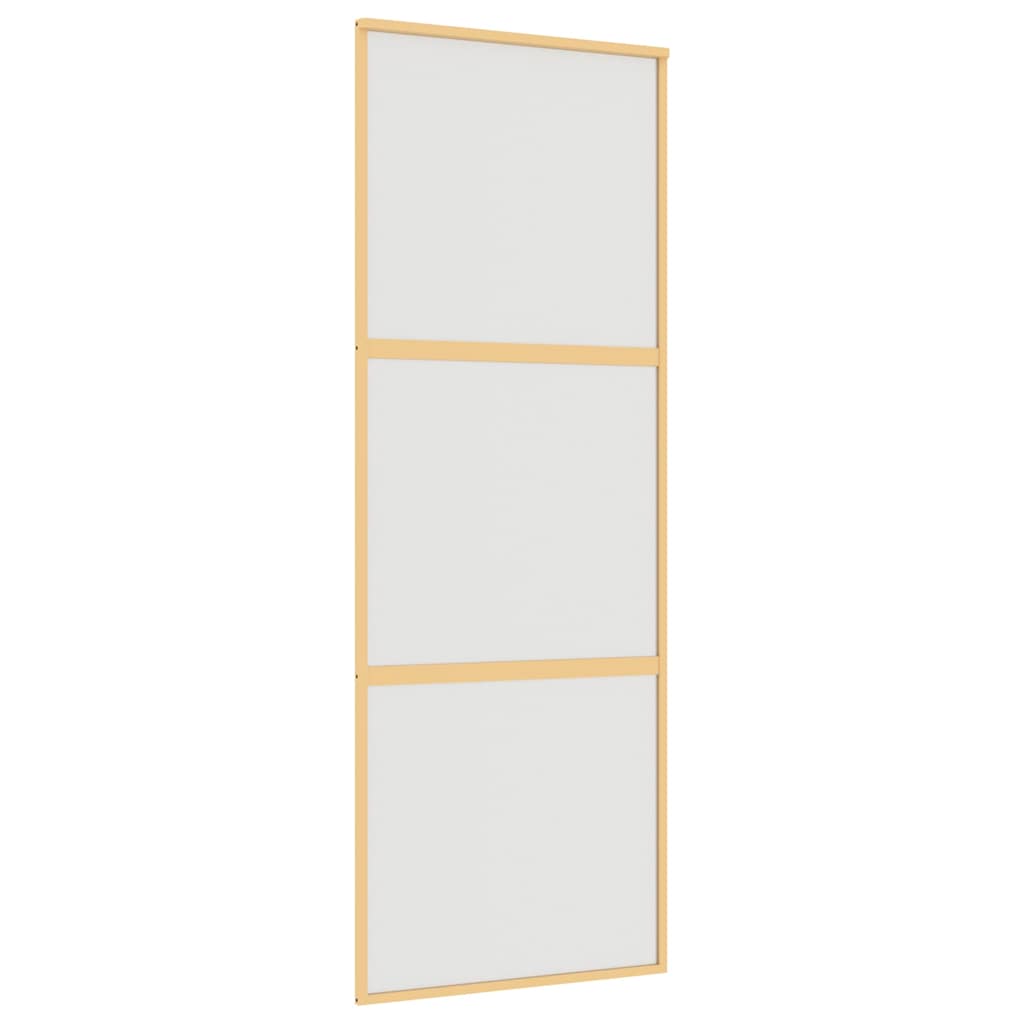 vidaXL Posuvné dveře zlaté 76 x 205 cm mléčné ESG sklo a hliník