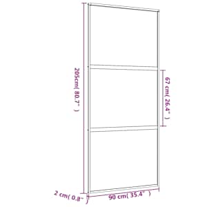 Posuvné dveře zlaté 90 x 205 cm mléčné ESG sklo a hliník - obrázek 9