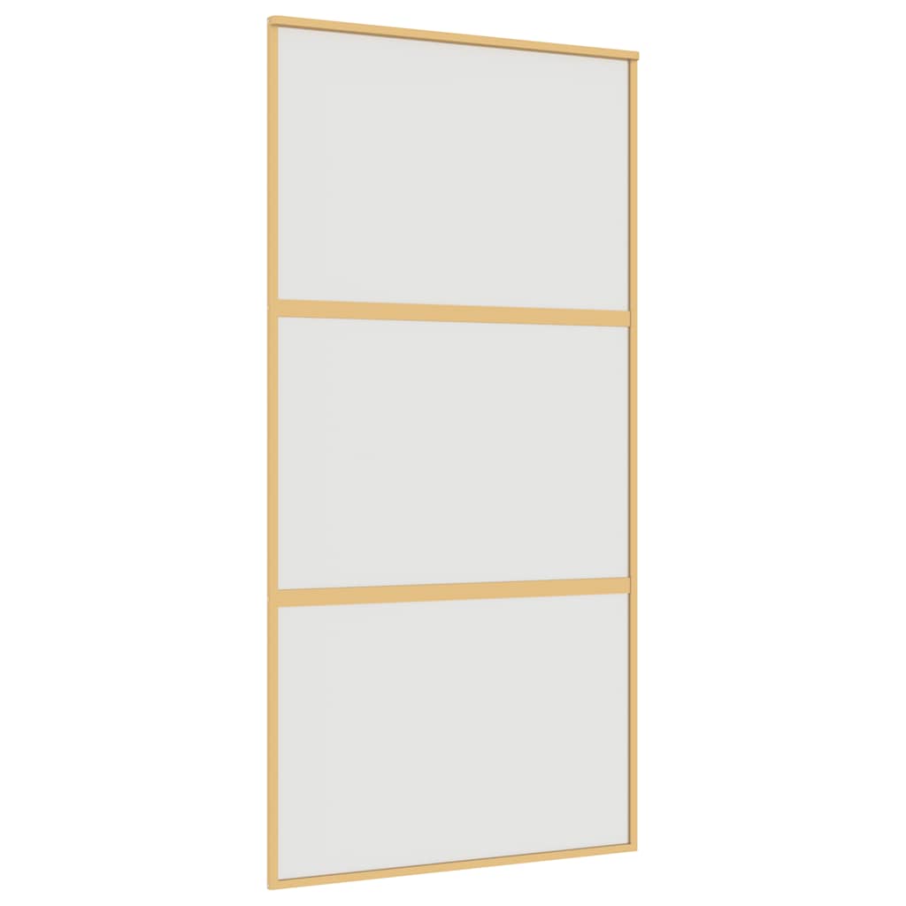 vidaXL Posuvné dveře zlaté 102,5 x 205 cm mléčné ESG sklo a hliník