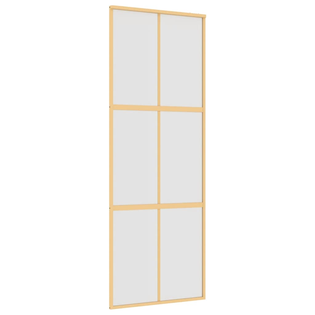 vidaXL Posuvné dveře zlaté 76 x 205 cm mléčné ESG sklo a hliník