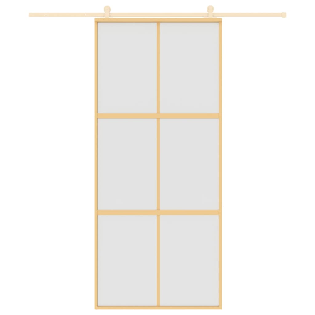 vidaXL Liukuovi kulta 90x205 cm himmeä ESG-lasi ja alumiini