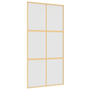 Posuvné dveře zlaté 102,5 x 205 cm mléčné ESG sklo a hliník - obrázek 2