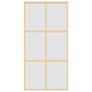 Posuvné dveře zlaté 102,5 x 205 cm mléčné ESG sklo a hliník - obrázek 3