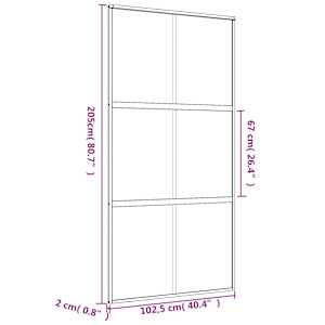 Posuvné dveře zlaté 102,5 x 205 cm mléčné ESG sklo a hliník - obrázek 9