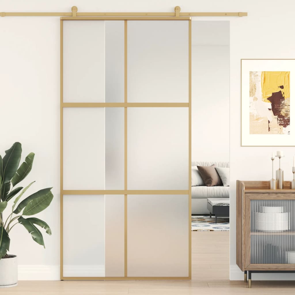 Schiebetür Golden 102,5×205 cm Matt ESG-Glas und Aluminium