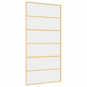 Posuvné dveře zlaté 102,5 x 205 cm čiré ESG sklo a hliník - obrázek 2