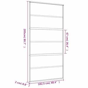 Posuvné dveře zlaté 102,5 x 205 cm čiré ESG sklo a hliník - obrázek 9