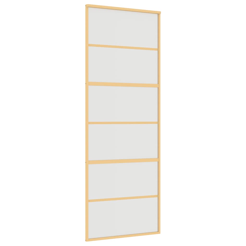 vidaXL Posuvné dveře zlaté 76 x 205 cm mléčné ESG sklo a hliník