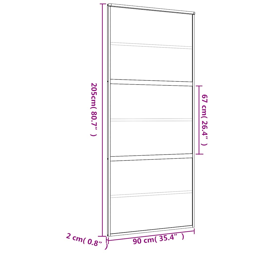 Drsna vrata zlata 90x205 cm mat ESG steklo in aluminij - slika 9