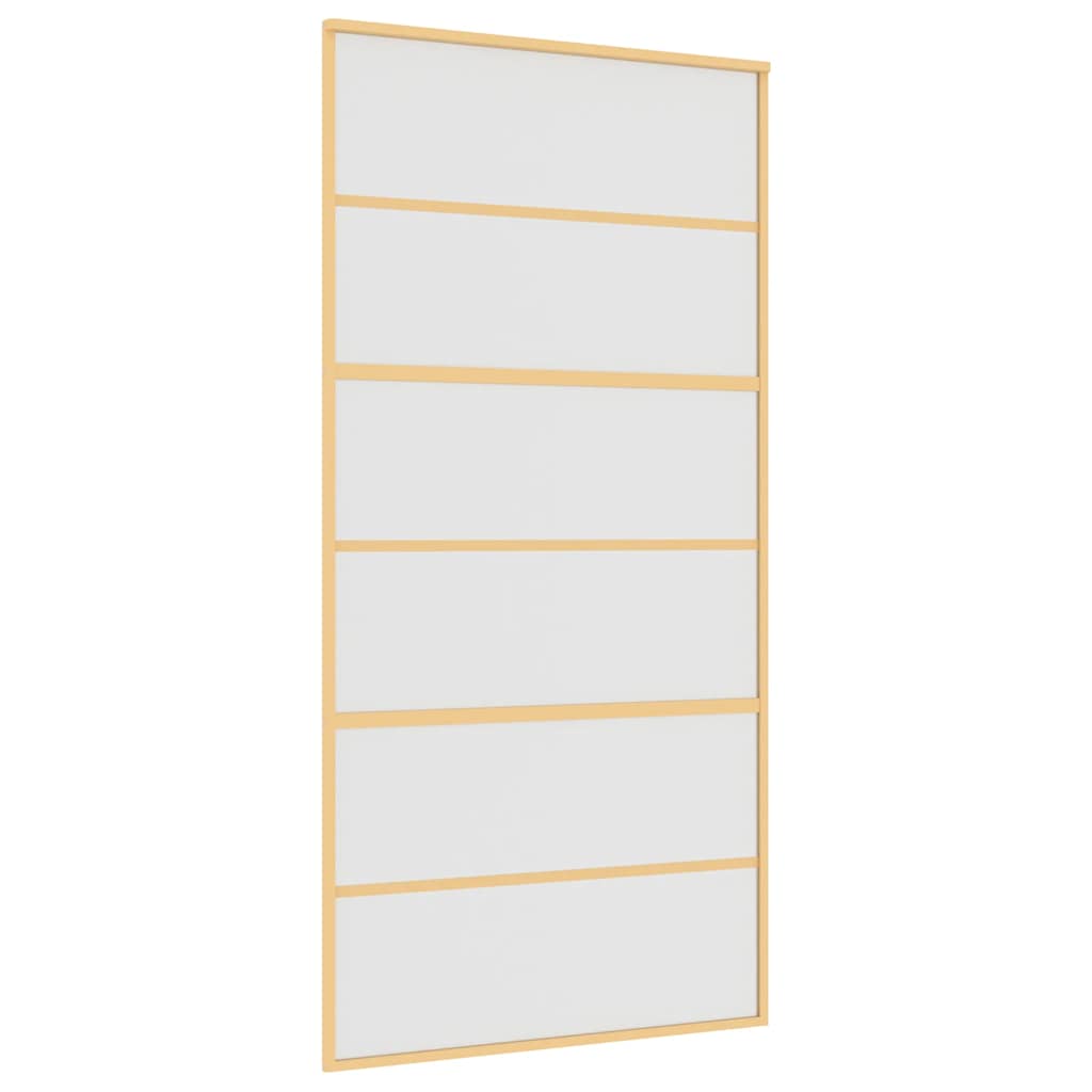 vidaXL Posuvné dveře zlaté 102,5 x 205 cm mléčné ESG sklo a hliník