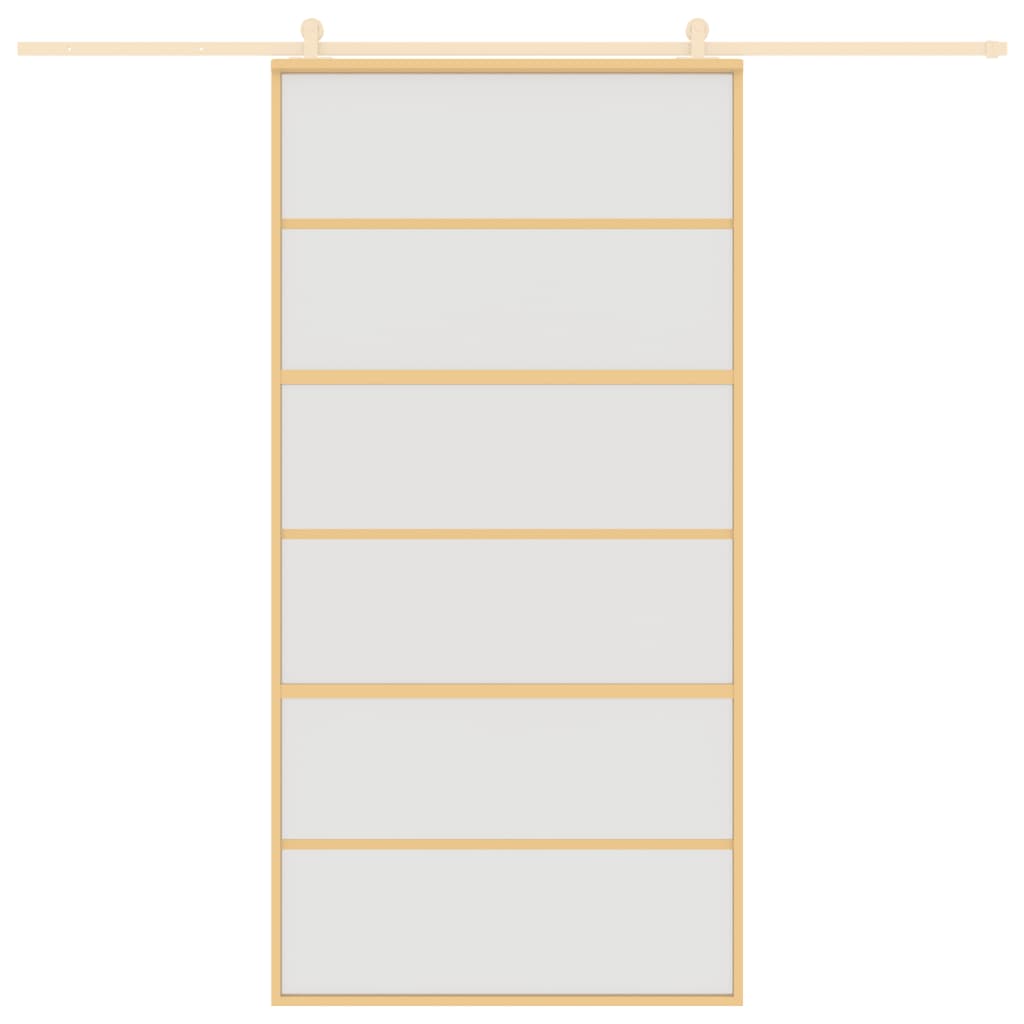 vidaXL Liukuovi kulta 102,5x205 cm himmeä ESG-lasi ja alumiini
