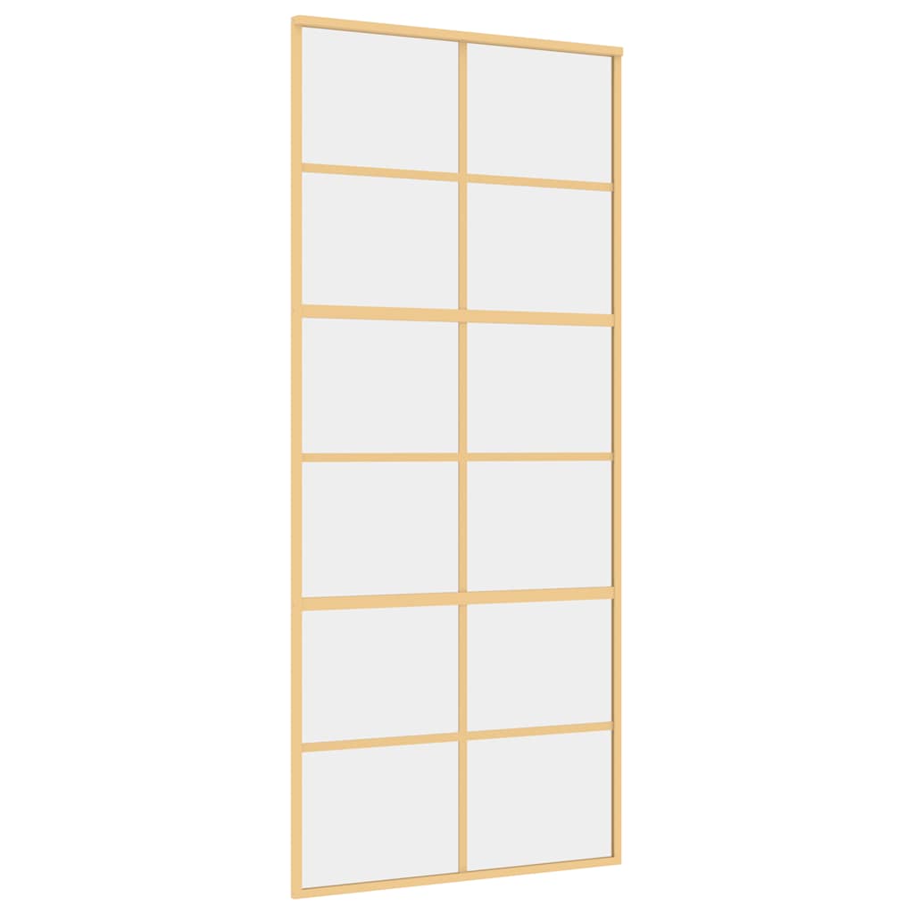 Thumbnail - vidaXL Schiebetür Golden 90x205 cm ESG-Klarglas und Aluminium