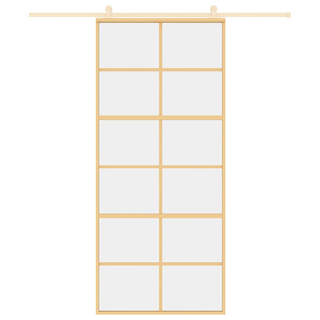 Thumbnail - vidaXL Schiebetür Golden 90x205 cm ESG-Klarglas und Aluminium