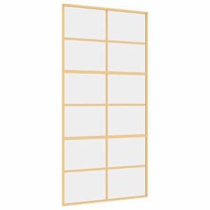 Posuvné dveře zlaté 102,5 x 205 cm čiré ESG sklo a hliník - obrázek 2