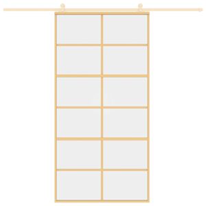 Posuvné dveře zlaté 102,5 x 205 cm čiré ESG sklo a hliník - obrázek 8