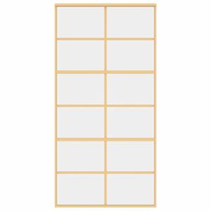 Posuvné dveře zlaté 102,5 x 205 cm čiré ESG sklo a hliník - obrázek 3