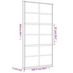 Posuvné dveře zlaté 102,5 x 205 cm čiré ESG sklo a hliník - obrázek 9
