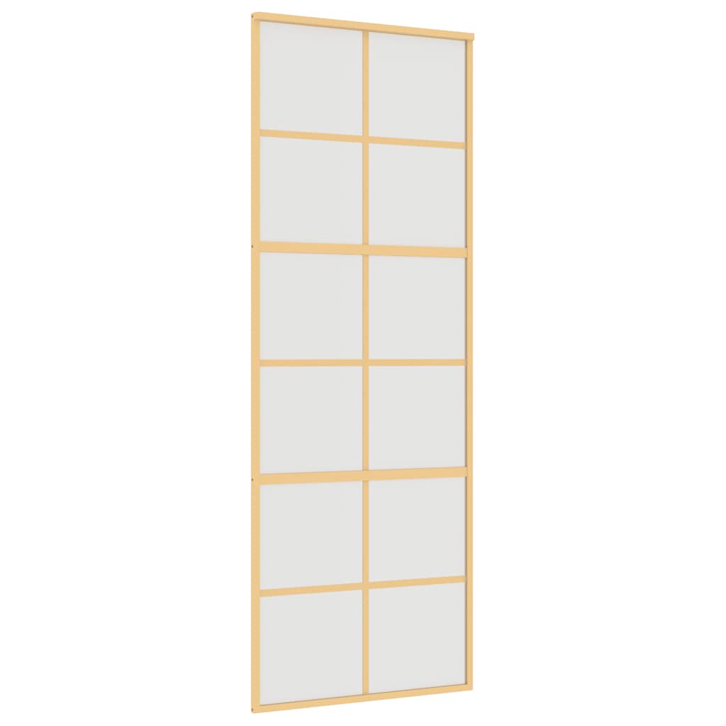 vidaXL Posuvné dveře zlaté 76 x 205 cm mléčné ESG sklo a hliník