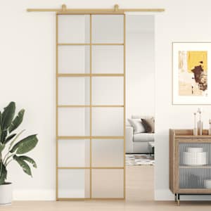 vidaXL liuguks, kuldne, 76x205 cm, matt ESG-klaas ja alumiinium