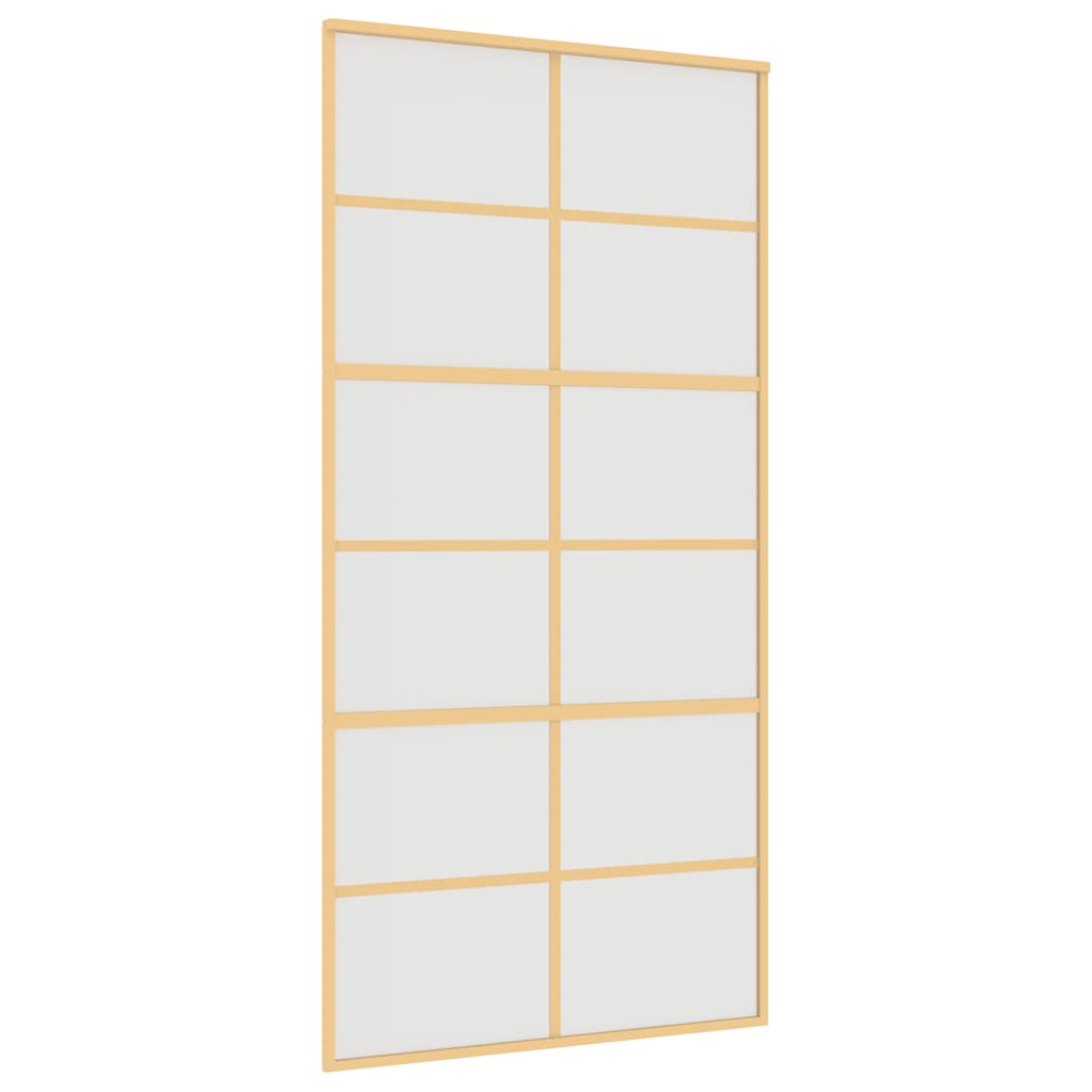 vidaXL Posuvné dveře zlaté 102,5 x 205 cm mléčné ESG sklo a hliník