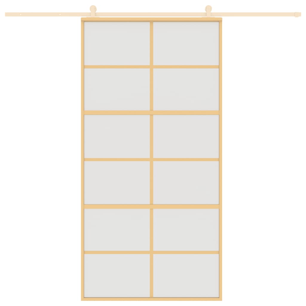 vidaXL Liukuovi kulta 102,5x205 cm himmeä ESG-lasi ja alumiini