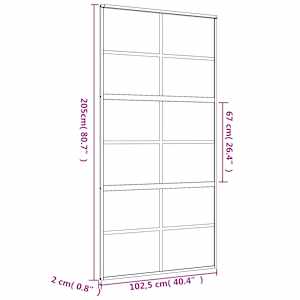 Posuvné dveře zlaté 102,5 x 205 cm mléčné ESG sklo a hliník - obrázek 9