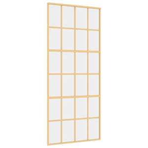 vidaXL liuguks, kuldne, 90x205 cm, l&auml;bipaistev ESG-klaas ja alumiinium