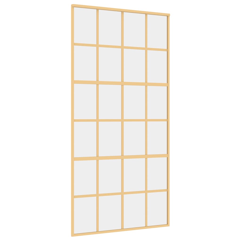 vidaXL Posuvné dveře zlaté 102,5 x 205 cm čiré ESG sklo a hliník