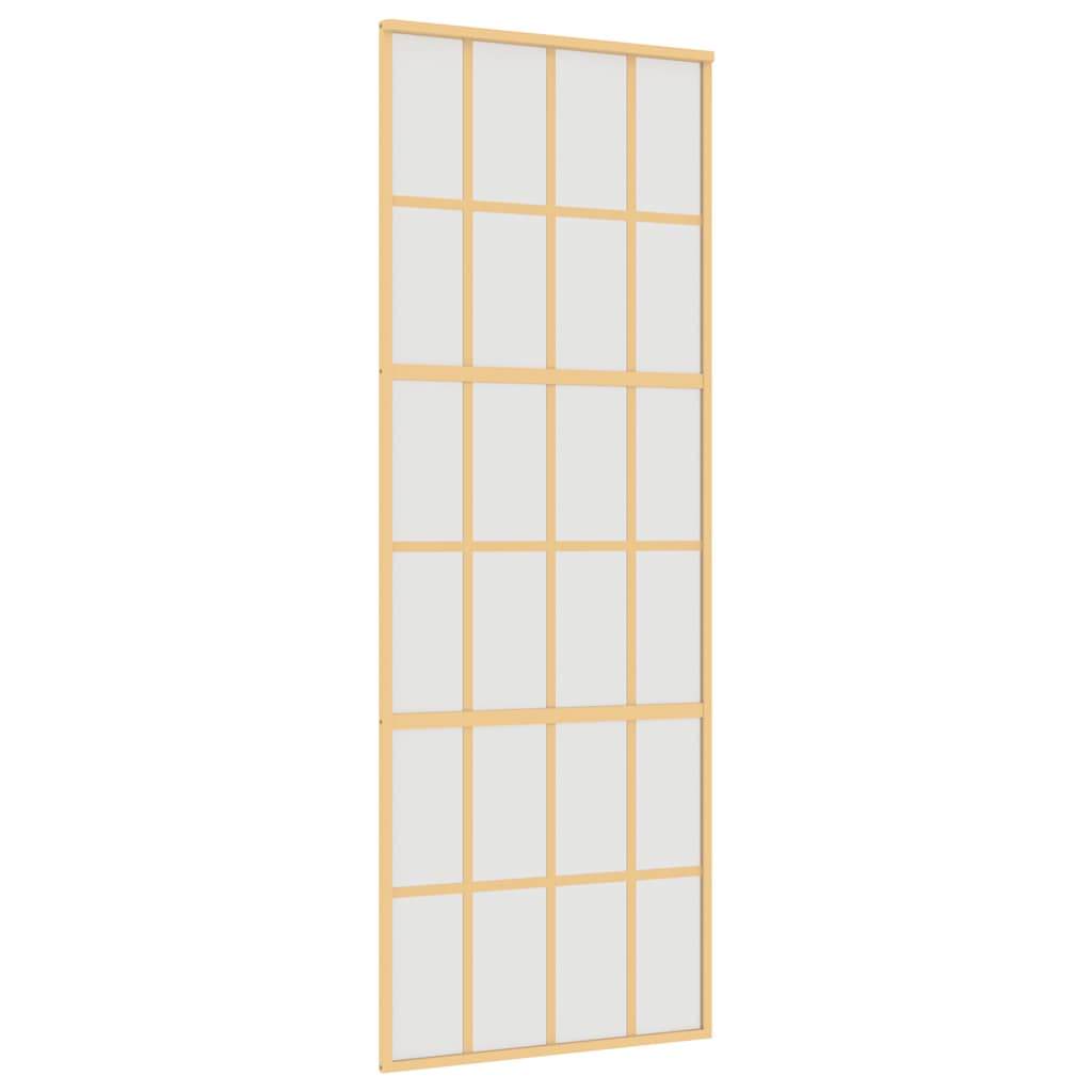 vidaXL Posuvné dveře zlaté 76 x 205 cm mléčné ESG sklo a hliník