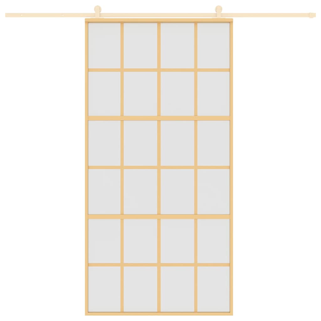 vidaXL Liukuovi kulta 102,5x205 cm himmeä ESG-lasi ja alumiini