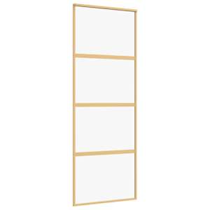 vidaXL liuguks, kuldne, 76x205 cm, l&auml;bipaistev ESG-klaas ja alumiinium