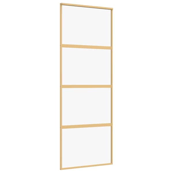 vidaXL liuguks, kuldne, 76x205 cm, l&auml;bipaistev ESG-klaas ja alumiinium