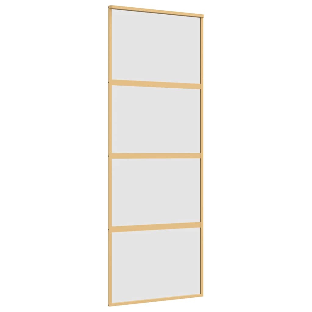 vidaXL Posuvné dveře zlaté 76 x 205 cm mléčné ESG sklo a hliník
