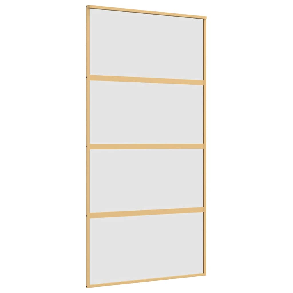 vidaXL Posuvné dveře zlaté 102,5 x 205 cm mléčné ESG sklo a hliník