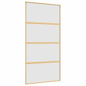 Posuvné dveře zlaté 102,5 x 205 cm mléčné ESG sklo a hliník - obrázek 2