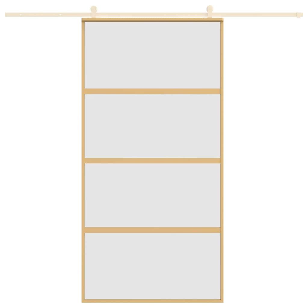 vidaXL Liukuovi kulta 102,5x205 cm himmeä ESG-lasi ja alumiini