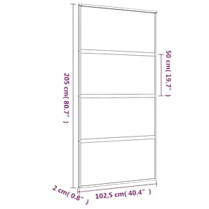 Posuvné dveře zlaté 102,5 x 205 cm mléčné ESG sklo a hliník - obrázek 9