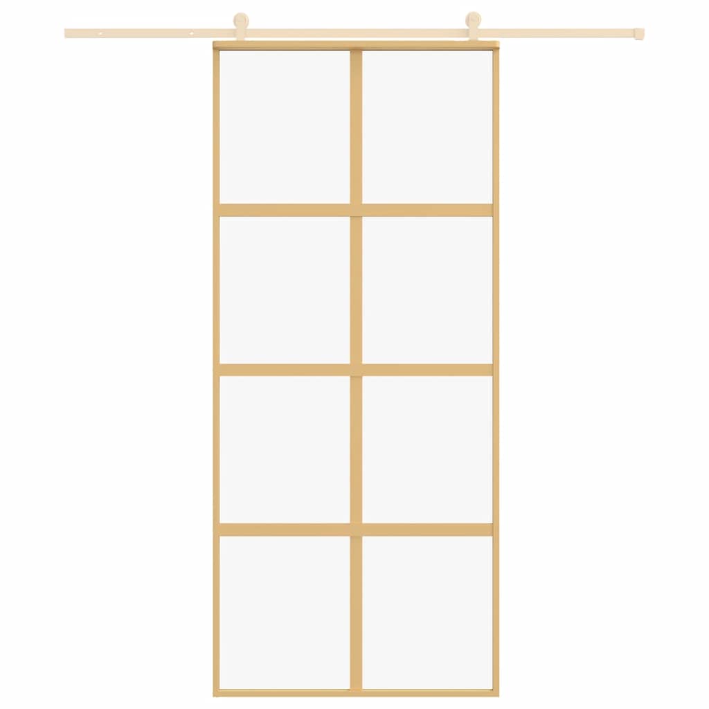Thumbnail - vidaXL Schiebetür Golden 90x205 cm ESG-Klarglas und Aluminium