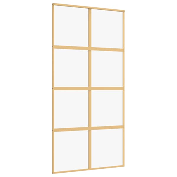 vidaXL liuguks, kuldne, 102,5x205 cm, l&auml;bipaistev ESG-klaas/alumiinium