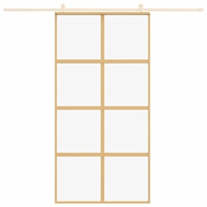 Posuvné dveře zlaté 102,5 x 205 cm čiré ESG sklo a hliník - obrázek 3