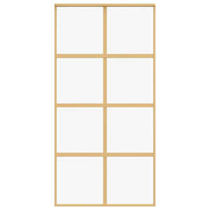 Posuvné dveře zlaté 102,5 x 205 cm čiré ESG sklo a hliník - obrázek 4