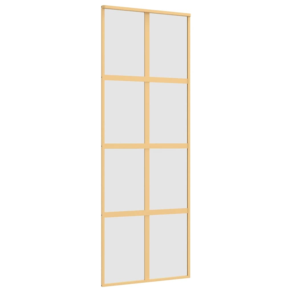 vidaXL Posuvné dveře zlaté 76 x 205 cm mléčné ESG sklo a hliník