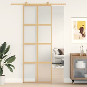 vidaXL liuguks, kuldne, 76x205 cm, matt ESG-klaas ja alumiinium