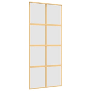Posuvné dveře zlaté 90 x 205 cm mléčné ESG sklo a hliník - obrázek 2