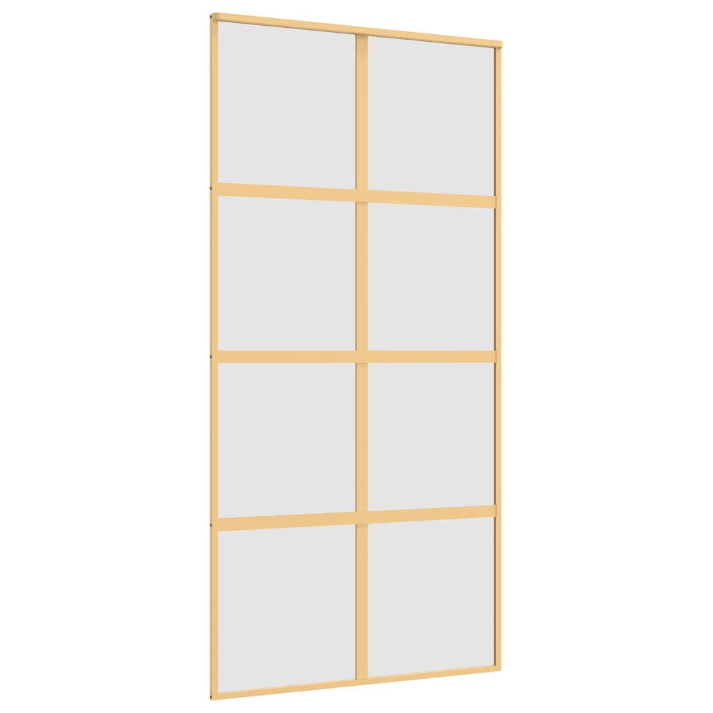 vidaXL Posuvné dveře zlaté 102,5 x 205 cm mléčné ESG sklo a hliník