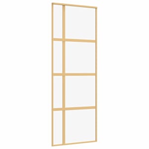 vidaXL liuguks, kuldne, 76x205 cm, l&auml;bipaistev ESG-klaas ja alumiinium