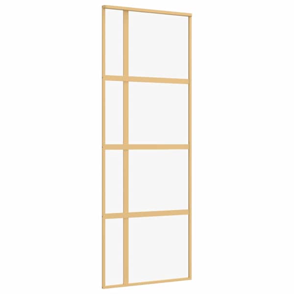 vidaXL liuguks, kuldne, 76x205 cm, l&auml;bipaistev ESG-klaas ja alumiinium
